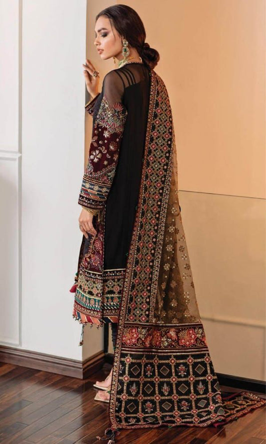 BAROQUE – Organza Embroidered 3-Piece Suit ( BLACK)
