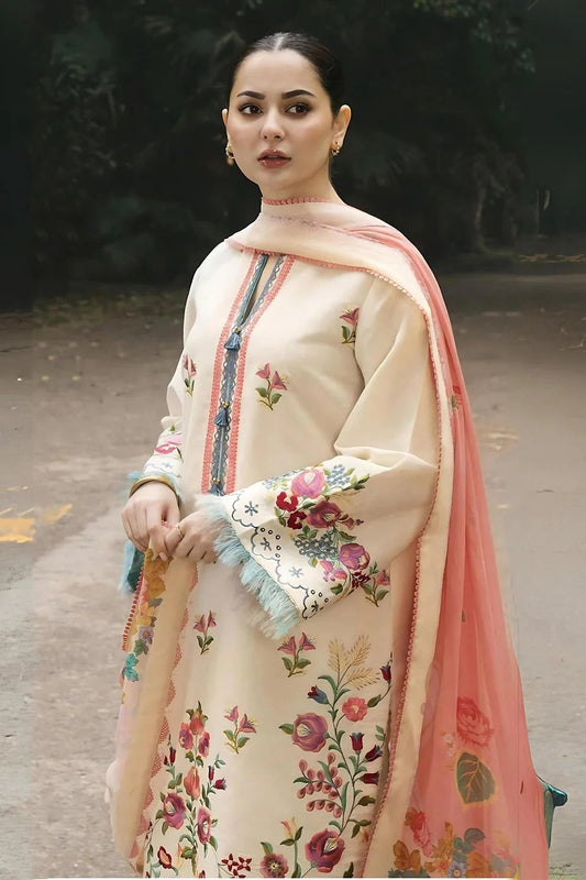 Dhanak 3 Piece Embroidered Suit (Article 10)