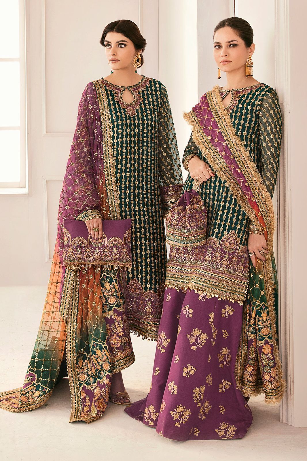 Baroque Chantalee Organza Suit – Luxury Unstitched Embroidered Collection