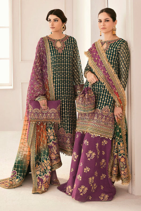 Baroque Chantalee Organza Suit – Luxury Unstitched Embroidered Collection