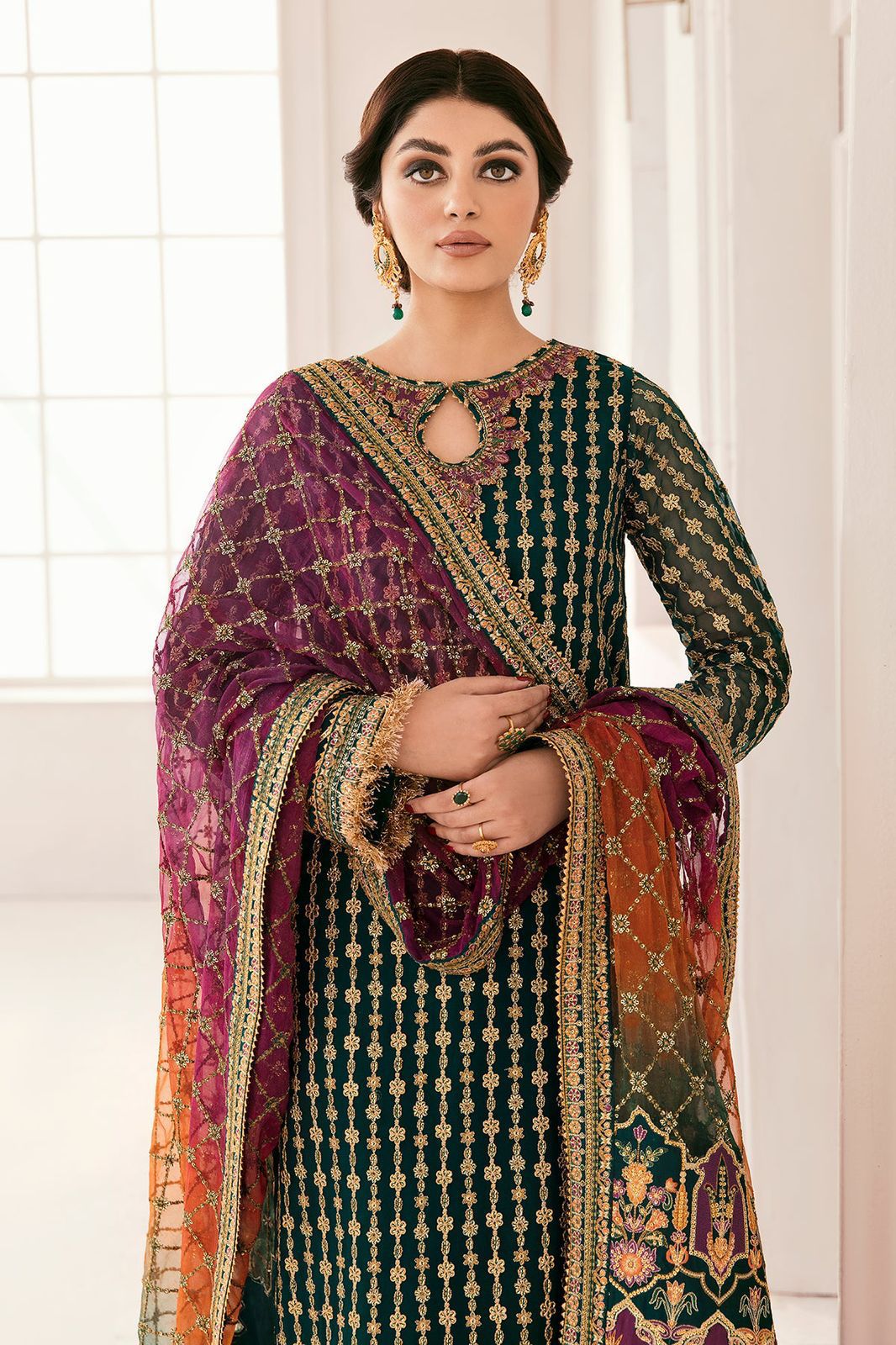 Baroque Chantalee Organza Suit – Luxury Unstitched Embroidered Collection