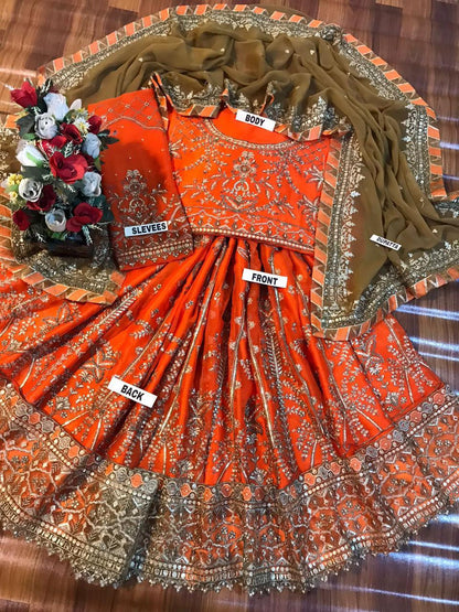 Asim Jofa - Chiffon Frock with Satin Silk Trouser