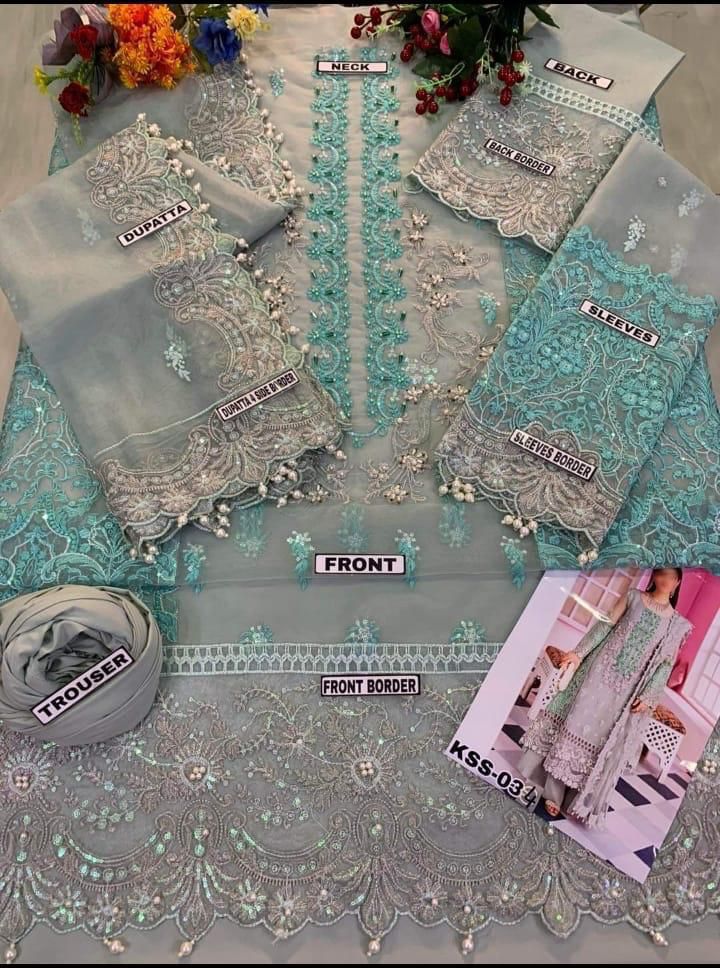 Elaaf Bridal Organza Embroidered Dress