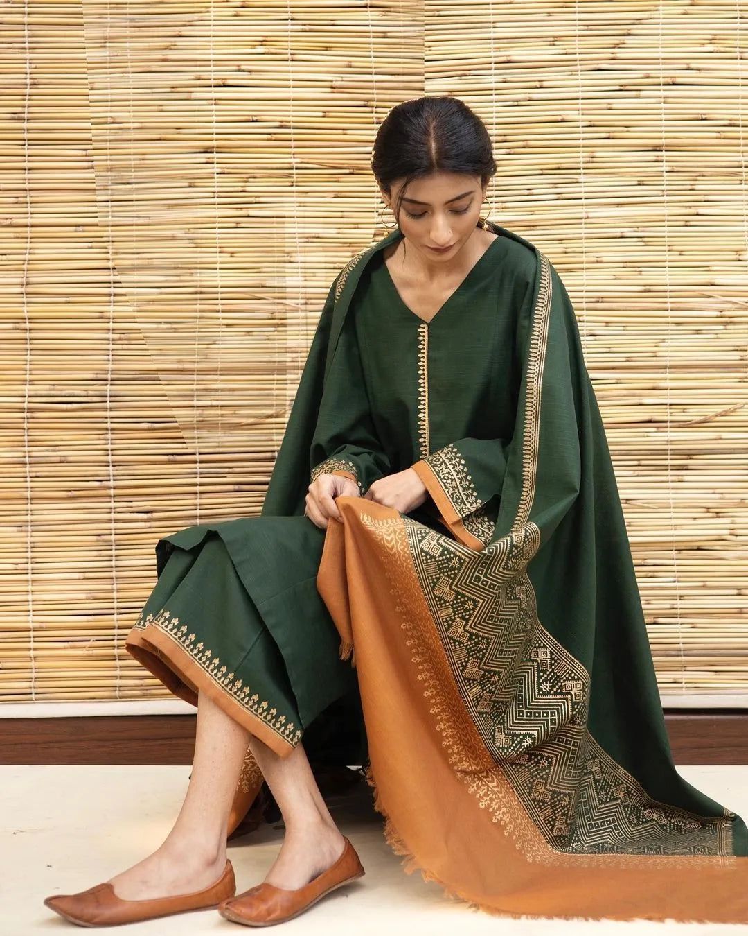 Dhanak 3 Piece Embroidered Suit (Article 30)
