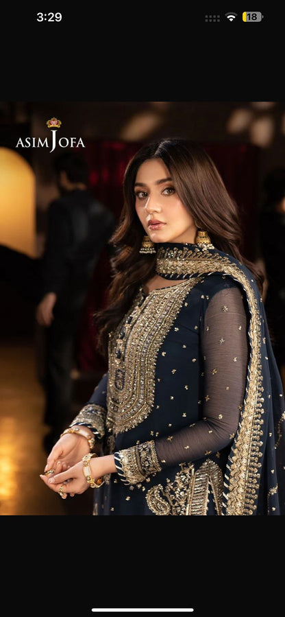 Asim Jofa Chiffon Embroidered Unstitched Collection