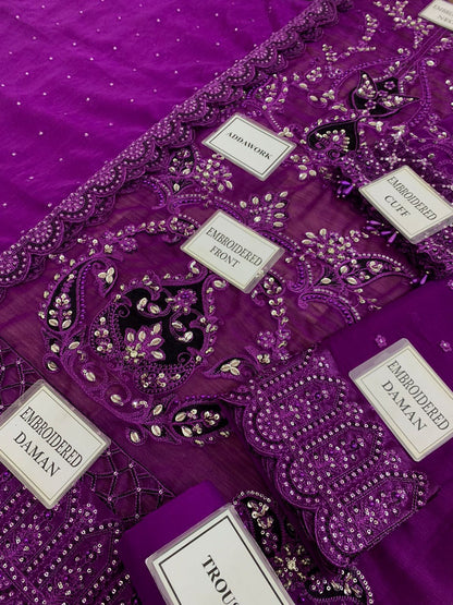 Maria B (Purple) Luxury Chiffon Embroidered Collection