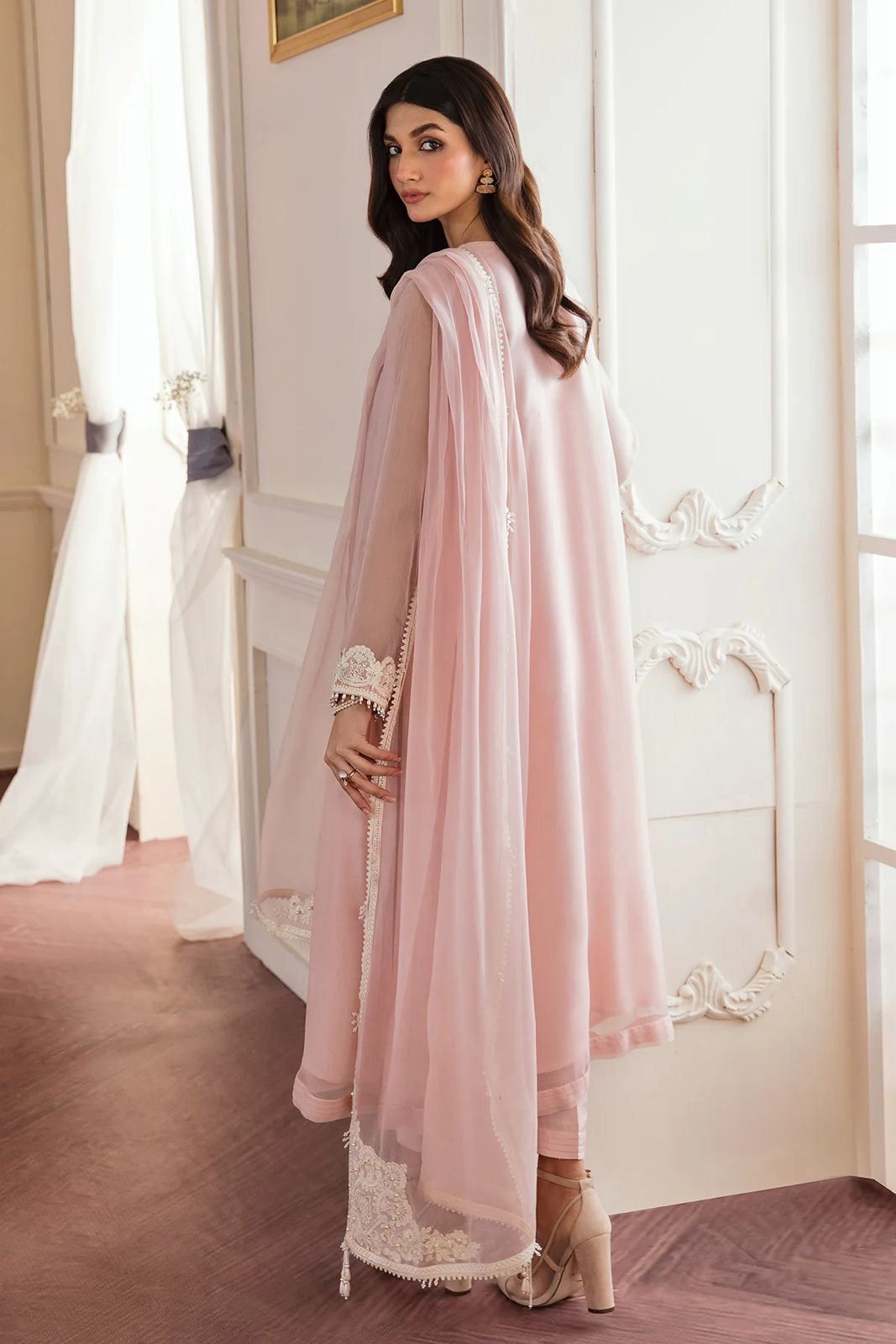 Baroque Luxury Chiffon Embroidered Collection (PINK)