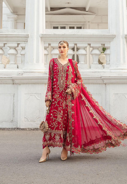 Maria.B 3-Piece Unstitched Suit (RED)