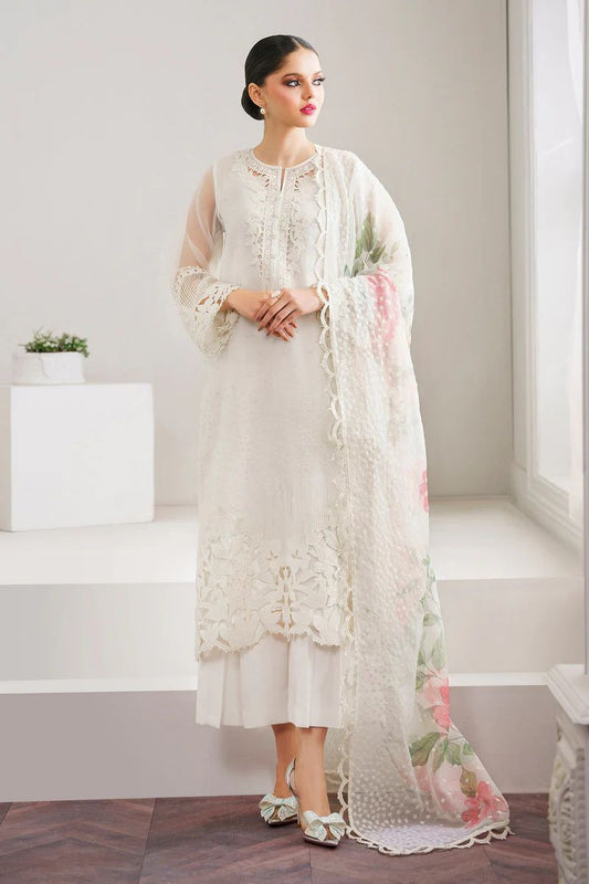 Baroque Organza 3-Piece Suit (WHITE)