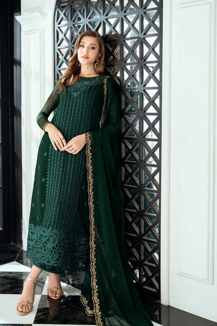 Azure Luxury Chiffon Embroidered – Sequence Work 3-Piece Suit
