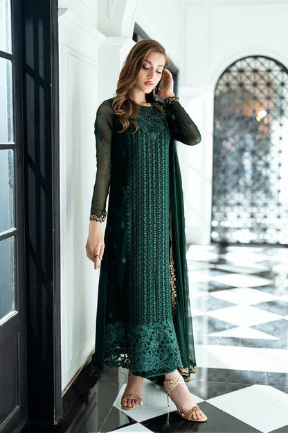 Azure Luxury Chiffon Embroidered – Sequence Work 3-Piece Suit