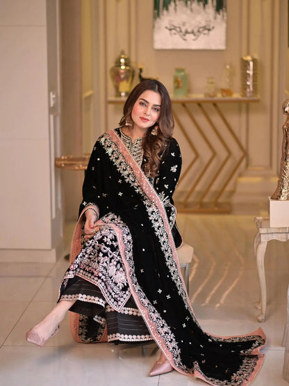 ANEELAS Luxury Velvet &amp; Chiffon Collection