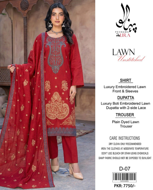 LAWN 3 PIECE EMBRIODERY
